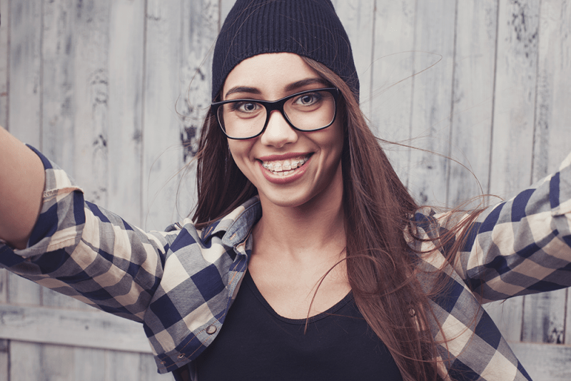 Woman with braces