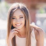 woman with beautiful professionally whitened smile