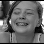 Young girl with braces