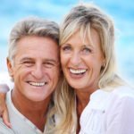 senior couple with dentures from the prosthodontist